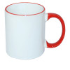 Cana (cana) cu maner colorat, bordura ceramica colorata pentru imprimare prin sublimare